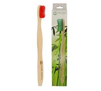 Natural Wooden Bamboo Toothbrushes for Adults - Sustainable Eco Friendly Toothbrush with Soft Bristles - Natural Bamboo Toothbrush Biodegradable Handle (Pack of 1 in Red) by Pure Earth Essentials