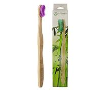 Natural Wooden Bamboo Toothbrushes for Adults - Sustainable Eco Friendly Toothbrush with Soft Bristles - Natural Bamboo Toothbrush Biodegradable Handle (Pack of 1 in Purple) by Pure Earth Essentials