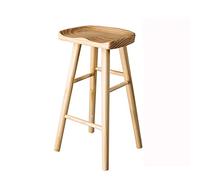 Natural Wooden Bar Stool Saddle Seat Kitchen Counter Chair with Footrest Height 55/65/75cm (25in) Perfect for Bistro Dining and Home Use