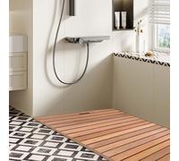 Natural Wooden Bath Mat, Large Floor Non Slip Mat for Shower Sauna Spa Tub Steps, Modern Flooring Decor and Protector, Duck Board(70x50cm/28x20in)