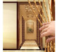 Natural Wooden Bead Curtain Room Divider Easy Install Privacy Solution for Renters, Reduces Direct Sightlines Without Blocking Light Or Air Perfect for Small Spaces(Beige,80x180cm)