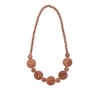 Natural Wooden Beads Statement Necklace Handmade Boho African Tribal Choker Necklace Simple Hippie Vacation Jewelry for Unisex Men Women, Wood, No Gemstone