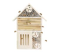 Natural Wooden Bee Hive - Bee Box and Butterfly Hotel, Strong Sturdy Construction, Eco-Friendly Design | Garden Decorative House for Bees Ladybirds Butterflies Pollination Outdoor Yard Habitat