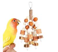 Natural Wooden Bird Cage Accessories, Foraging Plaything Conures, Lovebirds, Finches | Exercise Perch, Beak Trimmer, Climbing Ladder, Seed Holder, Foot Toy Cockatiel