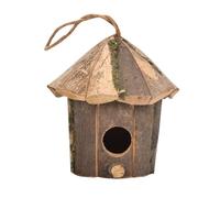 Natural Wooden Birdhouses - Rustic Timber Nesting Boxes, Outdoor Aviary Shelter Decor | Standing Structure Detail, Safe Habitat Creation Purpose, Perfect For Garden Patio Backyard Areas, Weather