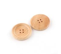 Natural Wooden Buttons 20Pcs Mixed Sizes 4-Hole Sewing(23mm)