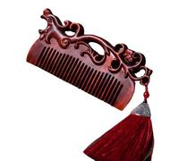 Natural Wooden Comb Purple Sandalwood Massage Scalp Comb Chinoiserie Carved Sandalwood Comb
