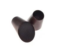 Natural Wooden Curtain Pole Finials - Slanted Design - 20mm Hole - Rustic Style (Mahogany)