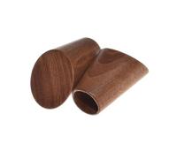Natural Wooden Curtain Pole Finials - Slanted Design - 20mm Hole - Rustic Style (Oak)