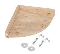 Natural Wooden Fan-Shaped Bird Stand Rack for Cage Corner Rest Small Pets Parrot Parakeet Cockatiel Budgie Gerbil Rat