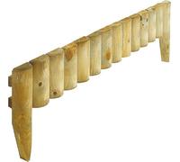 Natural Wooden Garden Border Fence Panels with Built-in Fixing Spikes - Pressure Treated Timber Lawn Edging for Paths, Flower Beds & Garden Borders - Available in Single, Pack of 2, 3, 4, 5 & 6 (1)