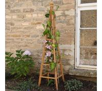 Natural Wooden Garden Obelisk - Sturdy Triangular Plant Support For Borders, Beds, Patios - Measures H190 X 44Cm Diameter