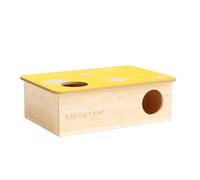 Natural Wooden Hamster House for Hideout: Multi-chamber House Cheddar Maze Small Animals Habitat - Hut Tunnel Exploring Toys for Hamster Gerbils Mice Lemmings