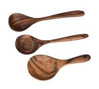 Natural Wooden Ladle with Heatproof Coating Long Handle Stirring Spoon for Soups Sauces & Family Cooking Wooden Rice Paddle