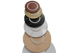 Natural Wooden Lazy Susan Turntable24 Round Serving Tray for Kitchen Table/CountertopDurable Black Stone Grain FinishPerfect for Entertaining and Dining