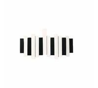 Natural Wooden Piano Coat Rack-Wall Mount, Modern, Unique, Space-Saving for Front Door Entrance - Hangs Coats, Keys, Umbrellas (4 Hooks,Black and White)