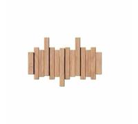 Natural Wooden Piano Coat Rack-Wall Mount, Modern, Unique, Space-Saving for Front Door Entrance - Hangs Coats, Keys, Umbrellas (4 Hooks,Log Color)