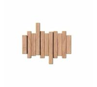 Natural Wooden Piano Coat Rack-Wall Mount, Modern, Unique, Space-Saving for Front Door Entrance - Hangs Coats, Keys, Umbrellas (3 Hooks,Log Color)