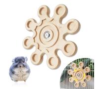 Natural Wooden Rotating Chinchilla Chew Toy - Must-Have Chinchilla Cage Accessories for Healthy Teeth - Enrichment Toys for Chinchilla, Hamster, Rat, Rabbit, Small Pet