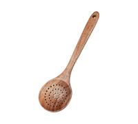 Natural Wooden Skimmer Spoon Long Handle Wood Slotted Spoon Soup Strainer Spoons Kitchen Colander Ladles Scoops Wooden Cooking Utensils with Holes for Stirring Serving
