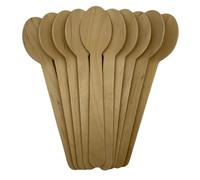 Natural Wooden Spoons [10 or 25-Pack] - Disposable Birchwood Cutlery for Parties, Catering, Restaurants - Eco-Friendly Compostable Spoons for Ice Cream, Desserts, Sampling (10)