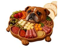 Natural Wooden Trays, Multi-Compartment Dog Tray, Cheese Board with Divisions, for Cheese, Meat, Fruit, Biscuits, Snacks, Desserts, Home, Kitchen, Party Holiday