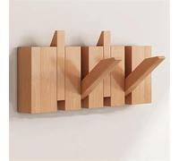Natural Wooden Wall Mounted Coat Rack with Piano Style Hooks, Versatile Hanger for Entryway, Bedroom & Bathroom, Organise Coats, Towels, Bags & Umbrellas, Easy Install Home(Size:4 Hooks,Color:Beech)