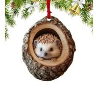Natural Woodlands Christmas Animal Ornaments: Hedgehog & More - Acrylic Pendants & Tree Hanging Decor