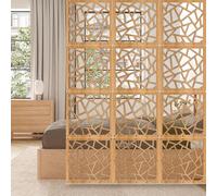 Natural WoodPlastic 23Piece Hanging Room Divider Panel Stylish Wall Partition for Home & Office Spaces Versatile Decorative Screen Ideal for Privacy & Space Management