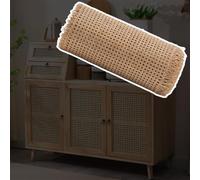 Natural Woven Cane Webbing, Woven Open Mesh Cane, Rattan Webbing Rattan Roll Caning, Open Braid Fabric, Cane Webbing for DIY Furniture Repair