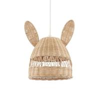 Natural Woven Rattan Childrens Pendant Lighting Shade with Bunny Ears | 28cm x 20cm | Fun and Modern Design by Happy Homewares