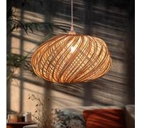 Natural Woven Rattan Pendant Light Shade, Lampshade for Ceiling or Floor Lamps, Non-Electrified, Bamboo Style Chandelier, Wicker, Rope, Straw for Bedroom, Kitchen or