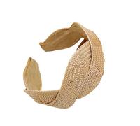 Natural Woven Straw Hairband Adjustable Elastic Band Unisex Design for Daily Wear Travel Vacations Wide Hair Hoop