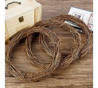 Natural Wreath 25/30cm Diameter Retro Christmas Rattan Wreath, DIY Hand-Woven Grapevine Wreaths for Door Wall Garden Wedding Halloween Holiday Decoration (30cm 3PCS)