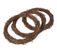 Natural Wreath 25/30cm Diameter Retro Christmas Rattan Wreath Rings Braided Wreath DIY Hand-Woven Grapevine Vines Wreaths,for Door Wall Garden Wedding Halloween Holiday (3, 30cm)