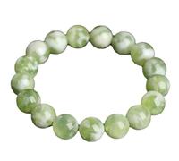 Natural Xiuyan Jade Beads Bracelet for Men and Women - Grape Milk Cap Design Crystal Stretch Jewelry Gifts for Valentine's Day and Birthdays(16mm)