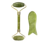 Natural Xiuyan Jade Roller & Gua Sha Set - Facial and Body Massage Tools