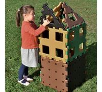 Natural XL Polydron Set 1 - Natural Colours - Large Den Building Outdoor Construction Tiles - Early Years Shape Educational Learning Toy - 12 Pieces - 2 Years +