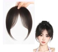 Natural,Xytraiihw Bangs Hair 100% Human Hair Wispy Bangs, 360° Cover Clip in Bangs Real Human Hair Clip on Bangs for Women Fake Bangs for Daily Wear