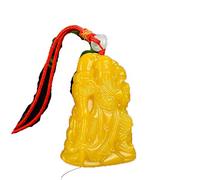 Natural Yellow Corn Topaz Baba Gobi Jade Guan Gongwu Fortuna Men's Jade Pendant Jade Necklace Pendant Jade Pendant