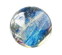 Natural Yellow Crystal Ball with Stand, Melting Smelt Quartz Sphere Gemstone Scrying Ball for Healing/Divination/Chakra Balance/Yoga(60mm/2.4in)