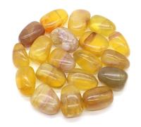 Natural Yellow Fluorite Tumbled Stones - Bulk Healing Crystals, Energy Minerals for Aquarium Garden Home Decor, 5pcs