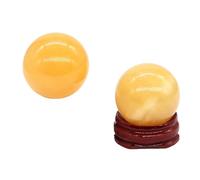 Natural Yellow Jade Egg Ball Shaped， Hand Polished Ornament Craft Home Room Decoration Gift ,30mm