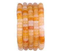 Natural Yellow Jade Spacer Beads Caps Loose Semi Gemstone for Beading Jewelry Making 6mmx3mm 38cm