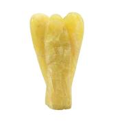 Natural Yellow Lemon Quertz Stone Reiki Carved Spiritual Gemstone Guardian Angel Pocket " 2 inches Approx - Blessfull Healing