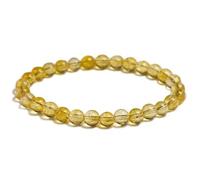 Natural Yellow Stone 6mm 8mm 10mm Beads Bracelet Handmade Quartz Jewelry for Woman Men Unisex Stretch Bangle Gift(18cm 7.0inch,Beads 6mm)
