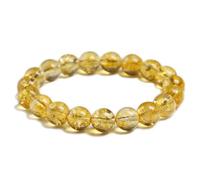 Natural Yellow Stone 6mm 8mm 10mm Beads Bracelet Handmade Quartz Jewelry for Woman Men Unisex Stretch Bangle Gift(18cm 7.0inch,Beads 10mm)