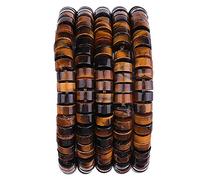 Natural Yellow Tiger Eye Spacer Beads Caps Loose Semi Gemstone for Beading Jewelry Making 6mmx3mm 38cm