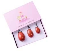 Natural Yoni Egg Women Kegel Exercise Red Jasper Stone Egg Muscle Tightening Smooth Jade Massage Ball,Whole Set,4 Sizes