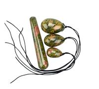 Natural Yoni Egg Women Kegel Exercise Stone Egg and Wand Muscle Tightening Smooth Jade Massage Ball,Whole Set,4 Sizes